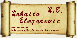 Mahailo Blažarević vizit kartica